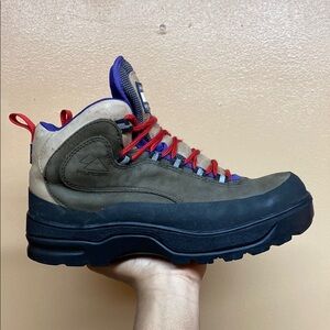 Vintage Tommy Hilfiger Men's Hiking Boots Brown Red Purple Black